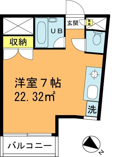 約7帖のフローリングタイプ