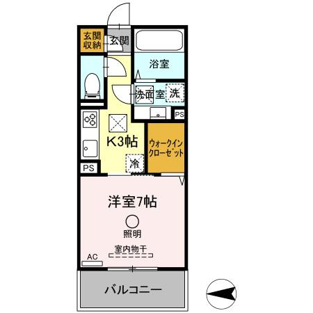 熊本市中央区本山４丁目のアパートの間取り