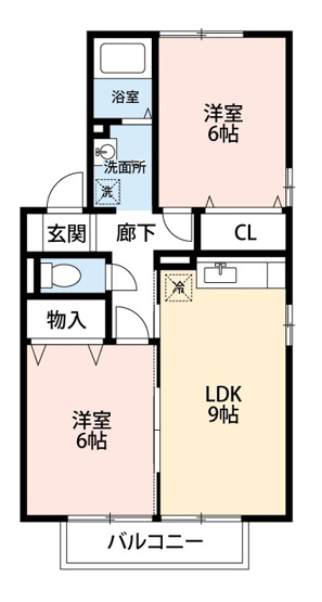 【間取り】 | レインボー東Ａ
