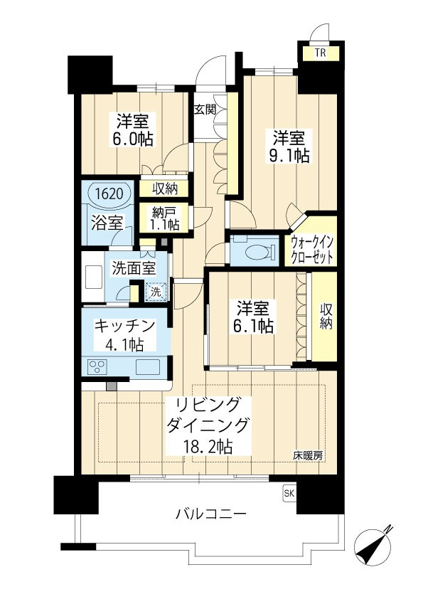 約100.16㎡の3LDK