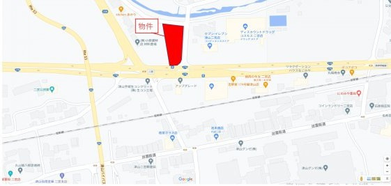 津山市二宮　貸土地　394.46坪の地図