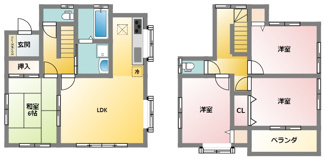 【間取り】 | 下石倉町中古戸建て | ■土地面積124.38㎡・建物面積91.91㎡
■４LDKで生活しやすい間取りです！