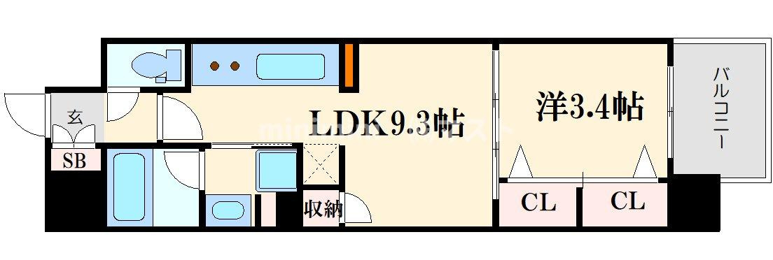 アーバネックス心斎橋EASTの間取り