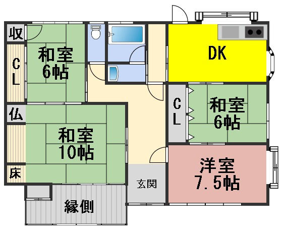 ６０４６８　岐阜市福富天神前中古戸建の間取り