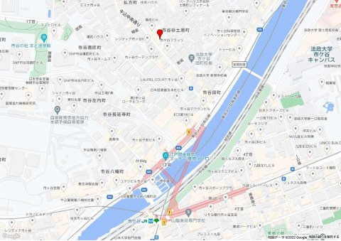 新宿区市谷砂土原町３丁目の事務所の地図