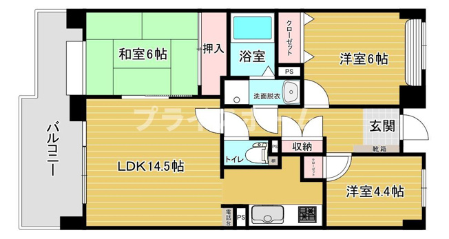 【間取り】 | 西新中央パークマンション