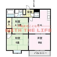 サンビレッジ津福【10,000円キャッシュバック対象物件】の間取り|間取り図です