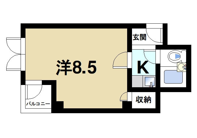 メゾンヒグチの間取り|通風良好の間取りです