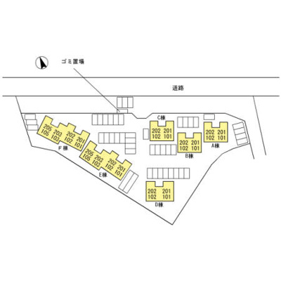 【区画図】 | 冬築タウン B棟 | 駐車場配置図