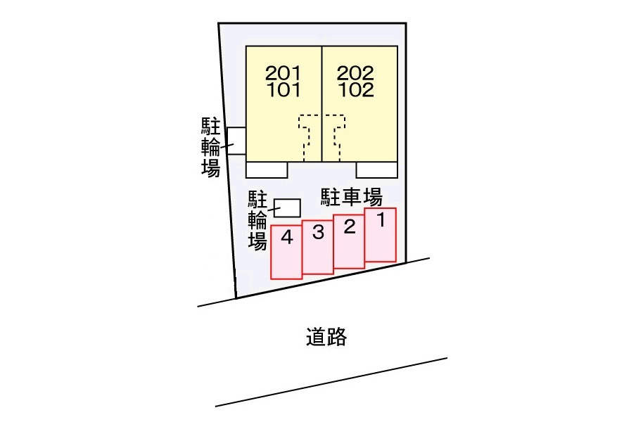 サンプレッソの駐車場