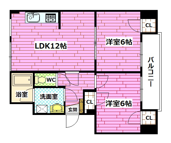 本町マンションの間取り
