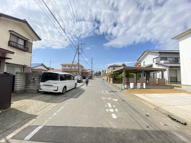 新築　前橋市広瀬町1期　2号棟の前面道路含む現地写真|現地写真　西側接道幅員約5.9ｍ