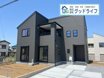 【外観】 | 大里郡寄居町赤浜第2　新築戸建　Livele Garden　9号棟 | モダンで重厚感のある落ち着いた雰囲気の外観です。