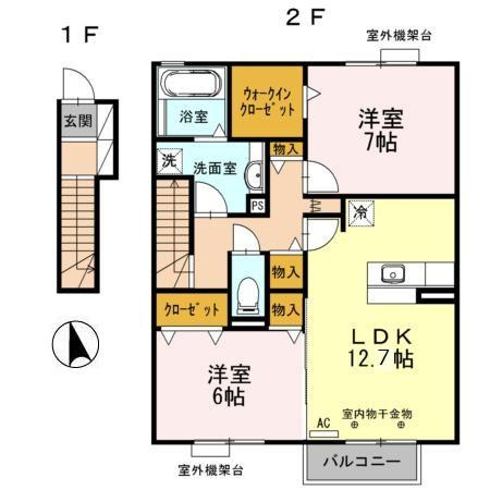グレイスアベニュー一身田　Cの間取り