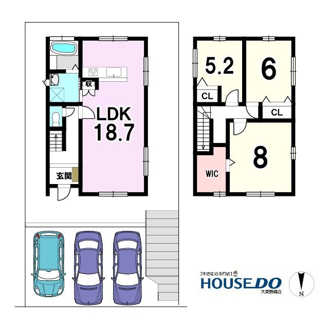 中古戸建　四條畷市田原台3丁目（平成17年築）の間取り|敷地・間取り図面は略図につき現況を優先致します。