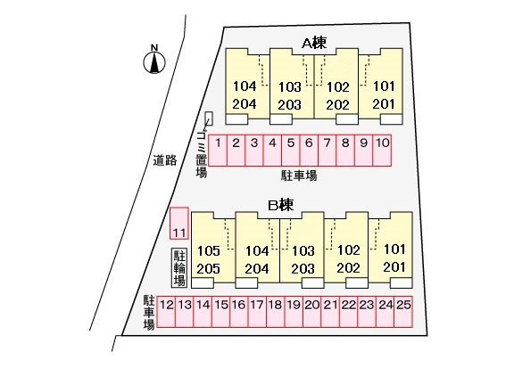 サンヴェール大芝ⅡBの区画図