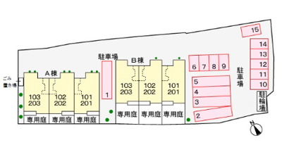 【区画図】 | サンファミールⅢＢ | サンファミールⅢB棟　102号室　平成24年9月28日撮影