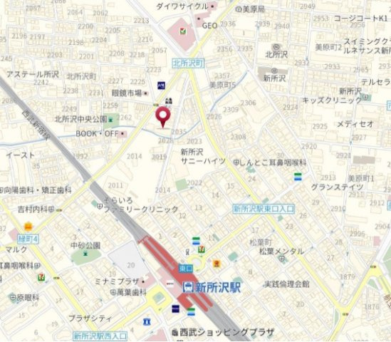 仲介手数料無料　プレシス新所沢ブライスの地図