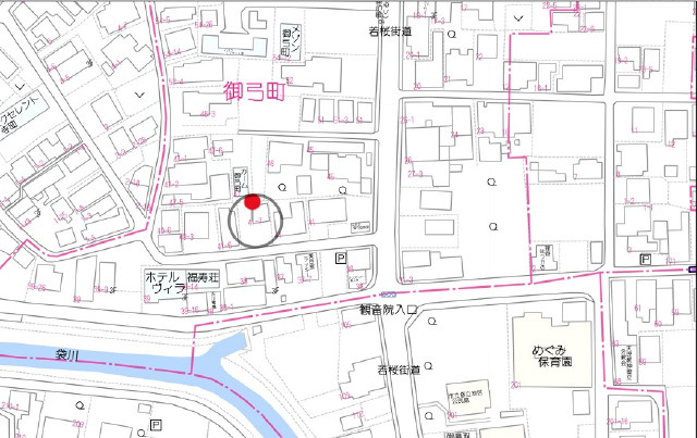 5702御弓町売地の地図