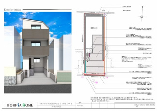 【外観パース】 | 建物施工例の外観パースと配置図です。