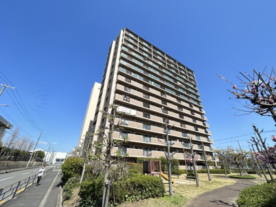 【外観】 | メロディーハイム大正・公園通り | ■SRC造15階建、総戸数132戸の管理体制良好なマンション。公園や小学校も近い緑豊かな環境