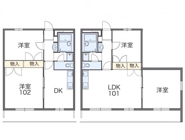 レオパレス鹿子木ＡＲＥＡⅠの間取り|代表的な間取のため実際の間取とは異なる場合があります