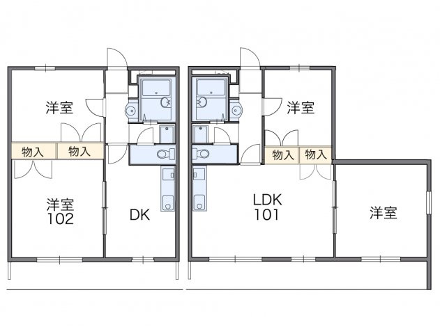 レオパレス鹿子木ＡＲＥＡⅡの間取り|代表的な間取のため実際の間取とは異なる場合があります