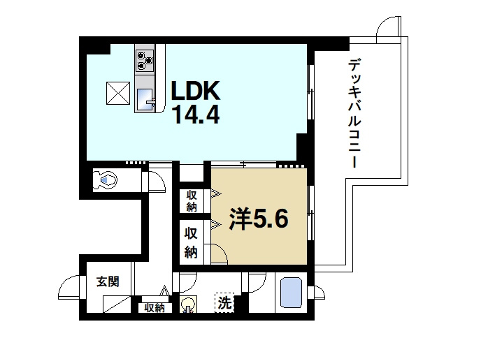 シャーメゾン　光の間取り|1LDKの間取りです