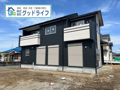【外観】 | 熊谷市妻沼　新築分譲住宅　全5棟　3号棟 | モダンで重厚感のある落ち着いた雰囲気の外観です。