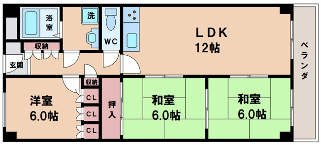 【間取り】 | グランドパレス長居