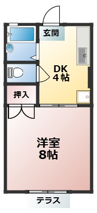 浜尾ハイツの間取り|1DK