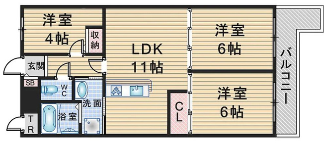 【間取り】 | セザール第二豊中