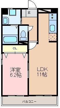 熊本市中央区大江６丁目の賃貸マンションの間取り