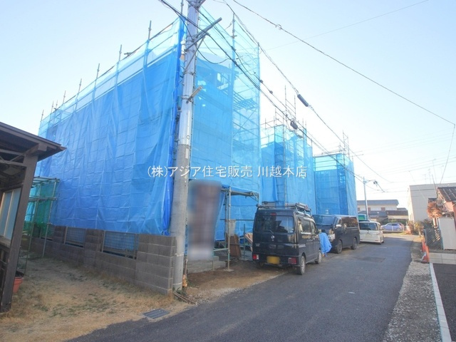 川越市砂4期　新築戸建の前面道路含む現地写真|西側約3.4ｍ公道