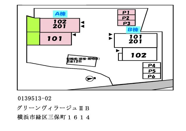 グリーンヴィラージュⅡＢの区画図