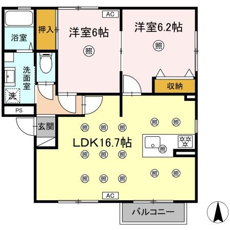 熊本市東区長嶺西２丁目のアパートの間取り|※２ＬＤＫへリノベーション工事中