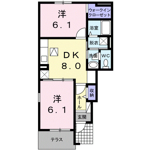 【間取り】 | ドマーニ三隈Ｂ