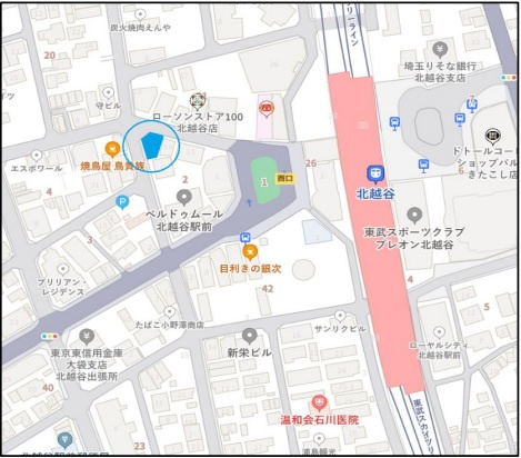 北越谷駅前売地の地図