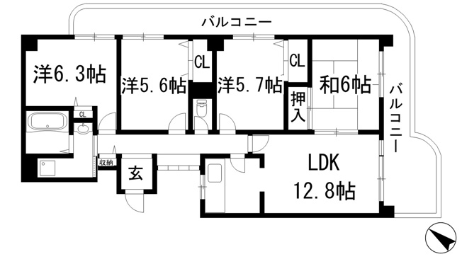 【間取り】 | パラツィーナセシリア仁川弐番館
