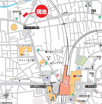仲介手数料無料　所沢パークホームズの地図