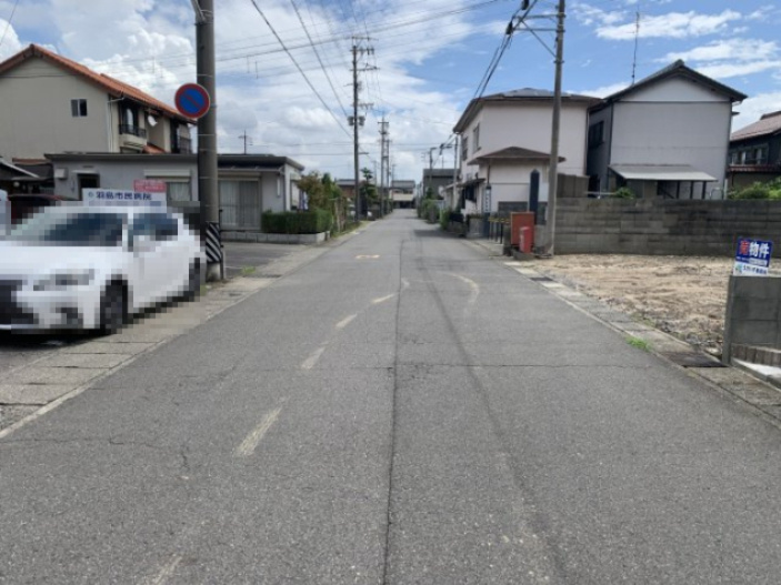 土地　竹鼻町狐穴の前面道路含む現地写真|北前面道路　西から