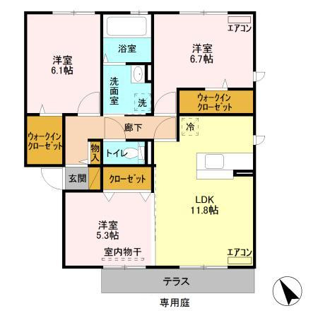 【間取り】 | PARK HILLSMIYAKO D