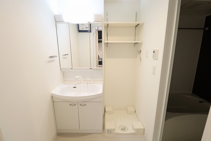 エキスポコンフォート Ⅱの独立洗面台|三面鏡付き洗面化粧台