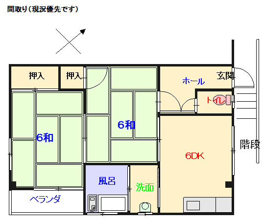 竹内アパート（仁方）の間取り