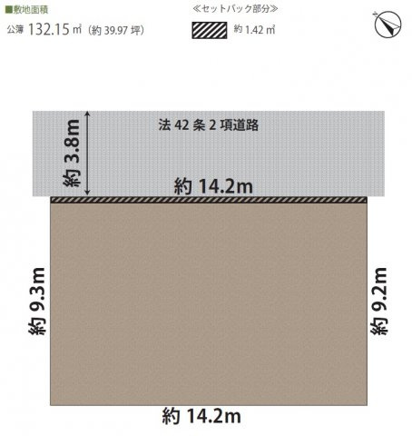 【土地図】 | 明石市魚住町清水　土地 | 約39.97坪です。
