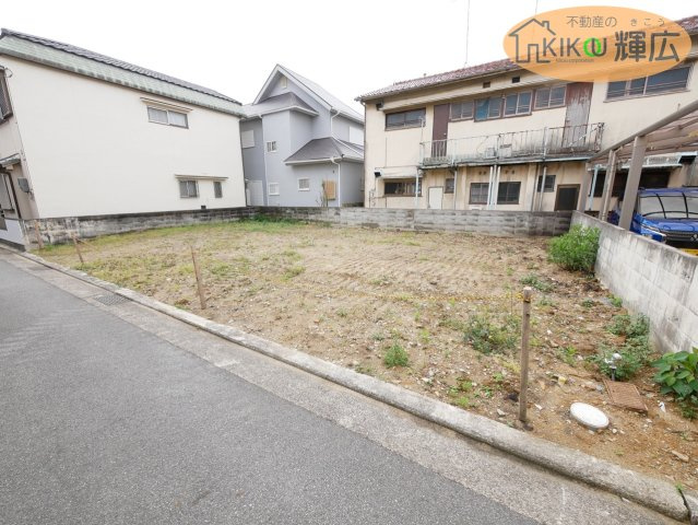 明石市魚住町清水　土地の外観|間口約14ｍありますのでゆったりしています。