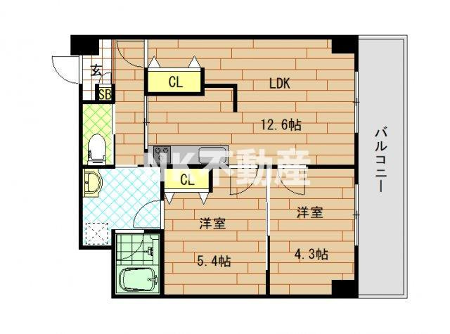 【間取り】 | ルビアス上小阪（河内小阪賃貸） | 間取りです