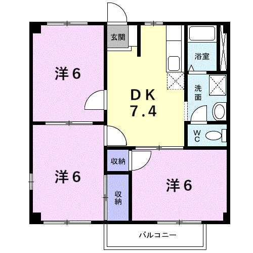 ニューシティ塩田町Bの間取り