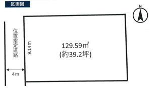 【土地図】 | 川越市寺山　建築条件なし売地　「西川越駅」徒歩33分　敷地39坪　【山田小学区】