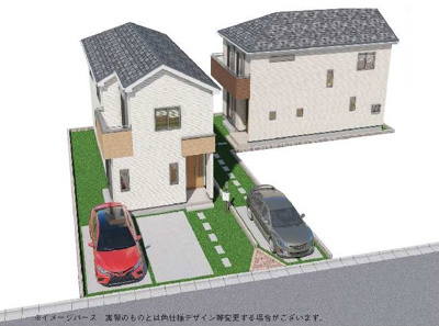 【外観パース】 | 府中市白糸台5丁目新築戸建 | パースはイメージです。